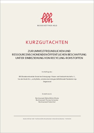 Bundesverband der Deutschen Entsorgungs- Wasser- und Kreislaufwirtschaft e.V.