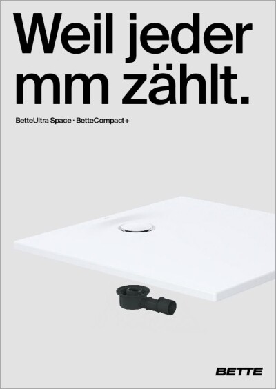 Duschwanne BetteUltra Space & Ablaufgarnitur BetteCompact+