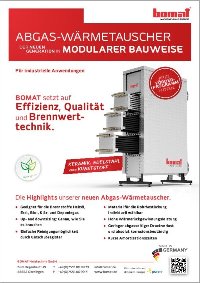 BOMAT Abgas-Wärmetauscher für industrielle Anwenungen