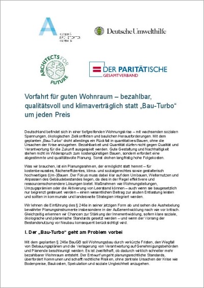 Positionspapier vom 27. August 2025