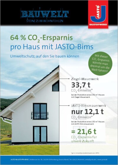 JASTO BAUWELT - CO₂-Einsparung 