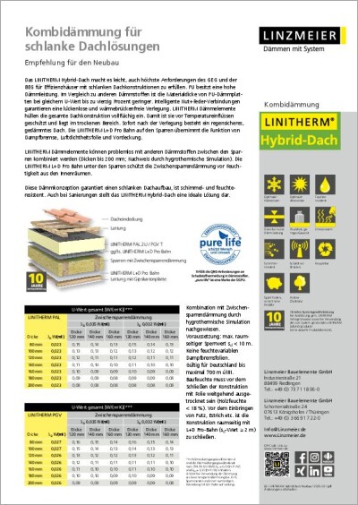 LINITHERM Hybrid-Dach im Neubau 