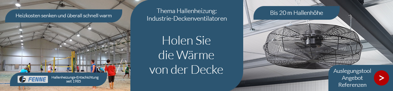Industrie-Deckenventilatoren fuer die Hallenheizung